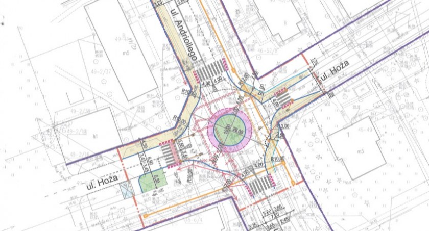 Na zdjęciu - projekt ronda w Otwocku w miejsce skrzyżowania Hożej z Andriollego. Źródło: BIP Otwock