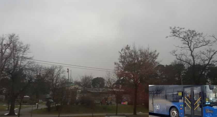 na zdj. Józefów i autobus linii 