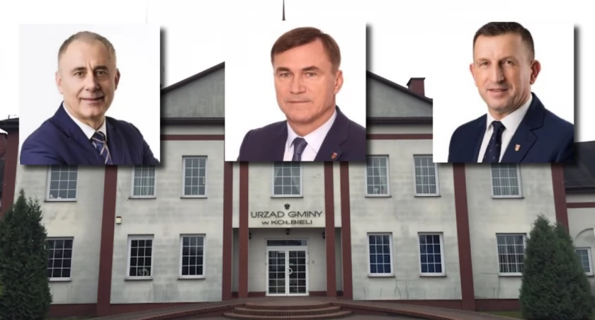 Kandydaci na wójta Kołbieli  (od lewej): Grzegorz Michalczyk, Adam Budyta i Sylwester Winek