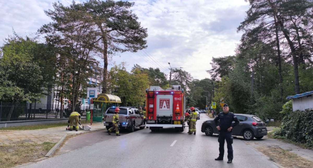 Interwencje Straży Pożarnej , Ewakuacja szkoły Otwocku - zdjęcie, fotografia