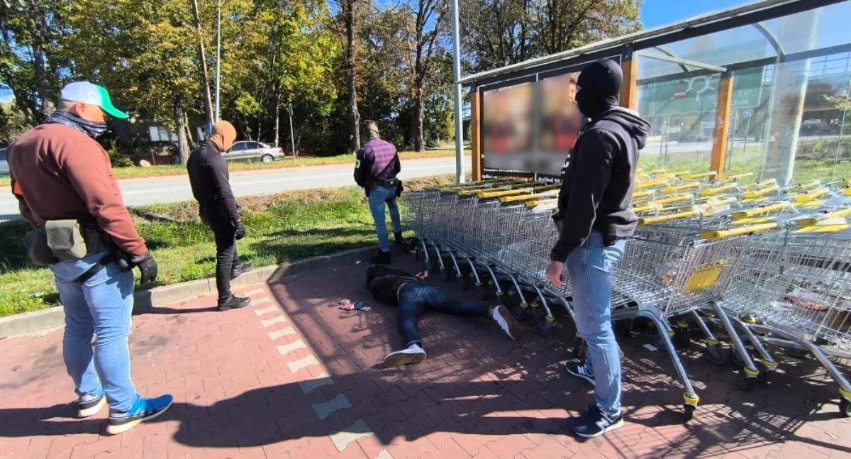 Zatrzymanie podejrzanego. Fot. KPP Otwock 