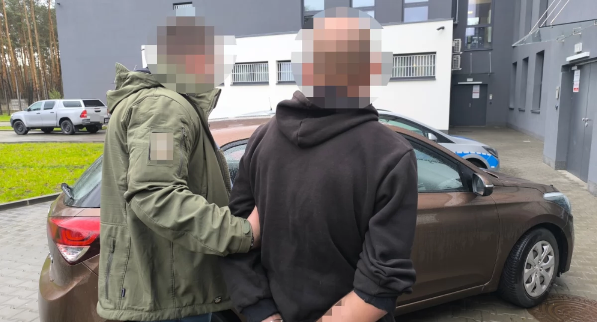 Zatrzymany przez policję podpalacz. Fot. KPP Otwock