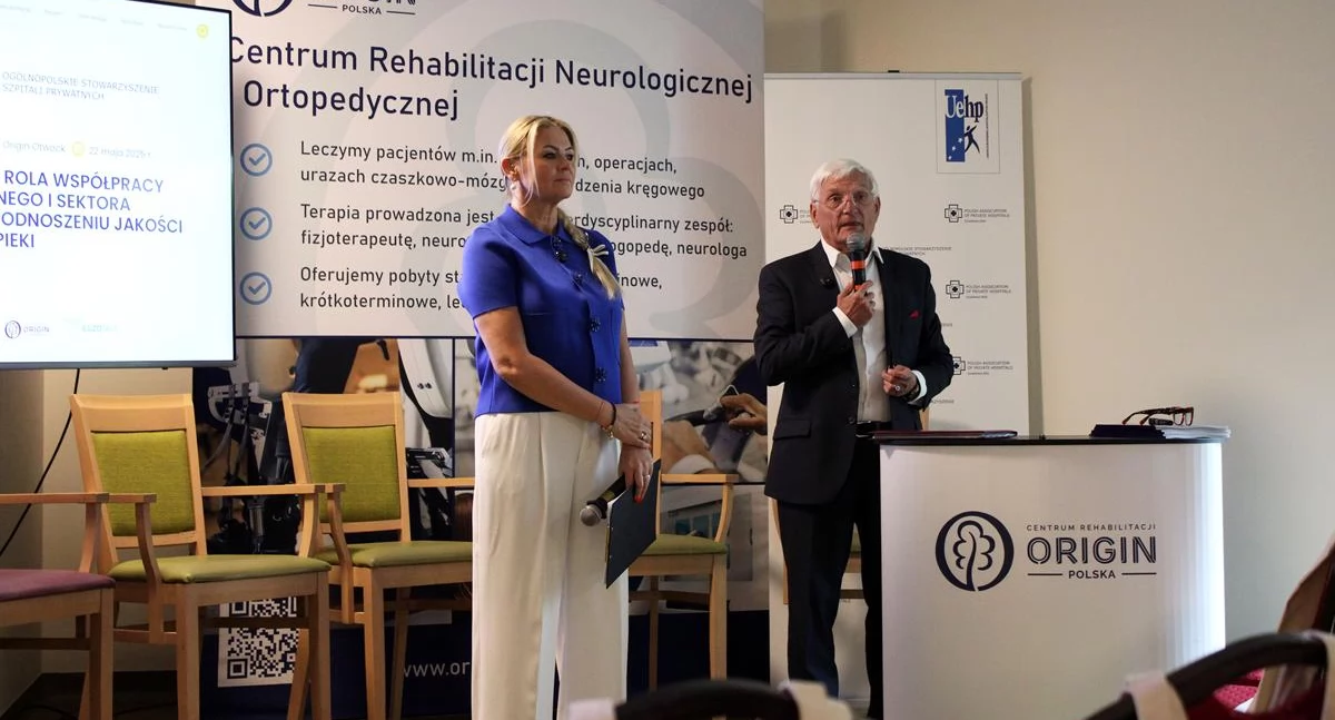 Katarzyna Walendzik, dyrektorka LNA Santé Origin oraz Andrzej Sokołowski, prezes Ogólnopolskiego Stowarzyszenia Szpitali Prywatnych