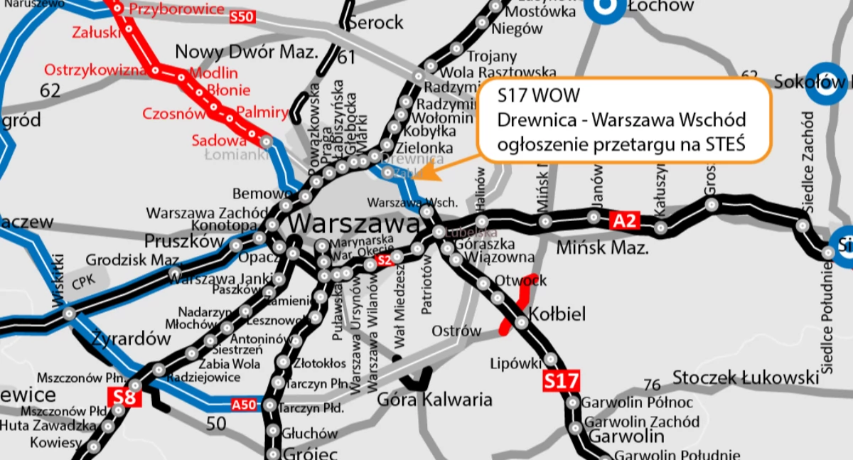 Mapa planowanej inwestycji - GDDKiA