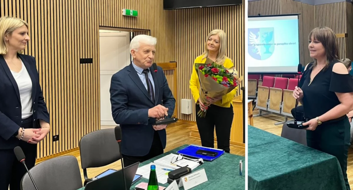Wiesław Miłkowski (w środku z lewej), po prawej - Katarzyna Żuber. Fot. powiat-otwocki.pl