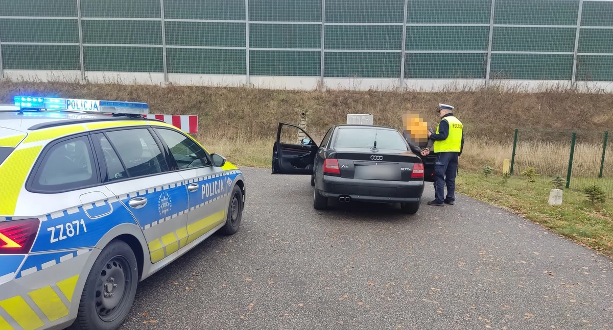 Jeden z zatrzymanych w długi weekend listopadowy kierowców. Fot. KPP Otwock