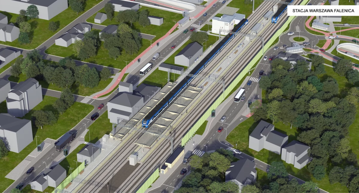 Stacja Falenica po przebudowie. Wizualizacja - źródło: PKP PLK SA