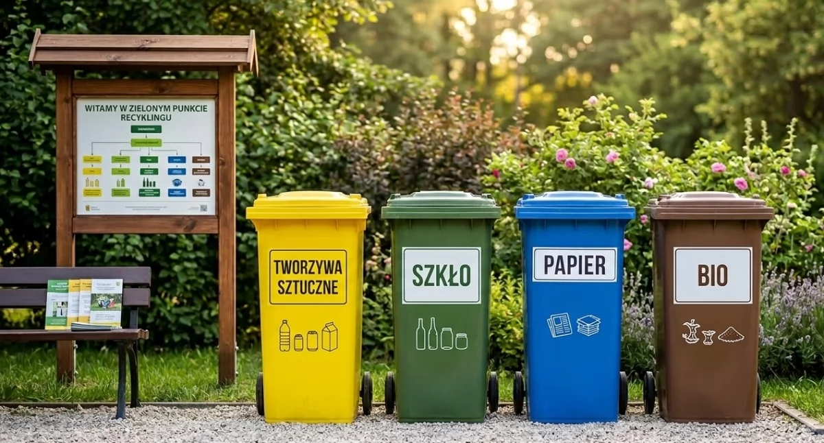 Na zdjęciu pojemniki recyklingu. Fot. ilustracyjne, archiwum