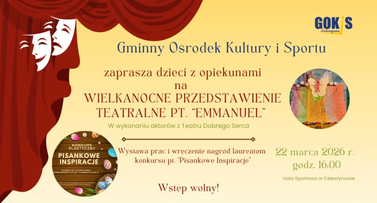 Teatr - spektakle, Wielkanocne spotkanie kulturą Celestynowie Spektakl „Emmanuel” rozstrzygnięcie konkursu - zdjęcie, fotografia