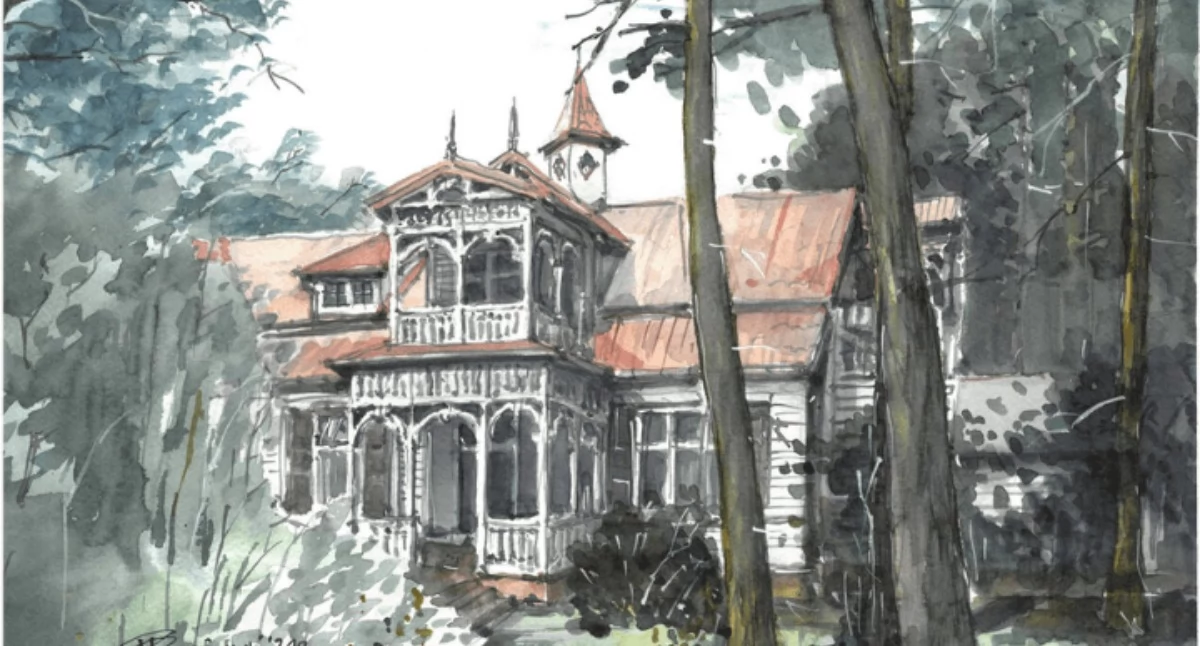 Wystawy, Świdermajer tuszem akwarelą wernisaż Pawła Rupniewskiego - zdjęcie, fotografia