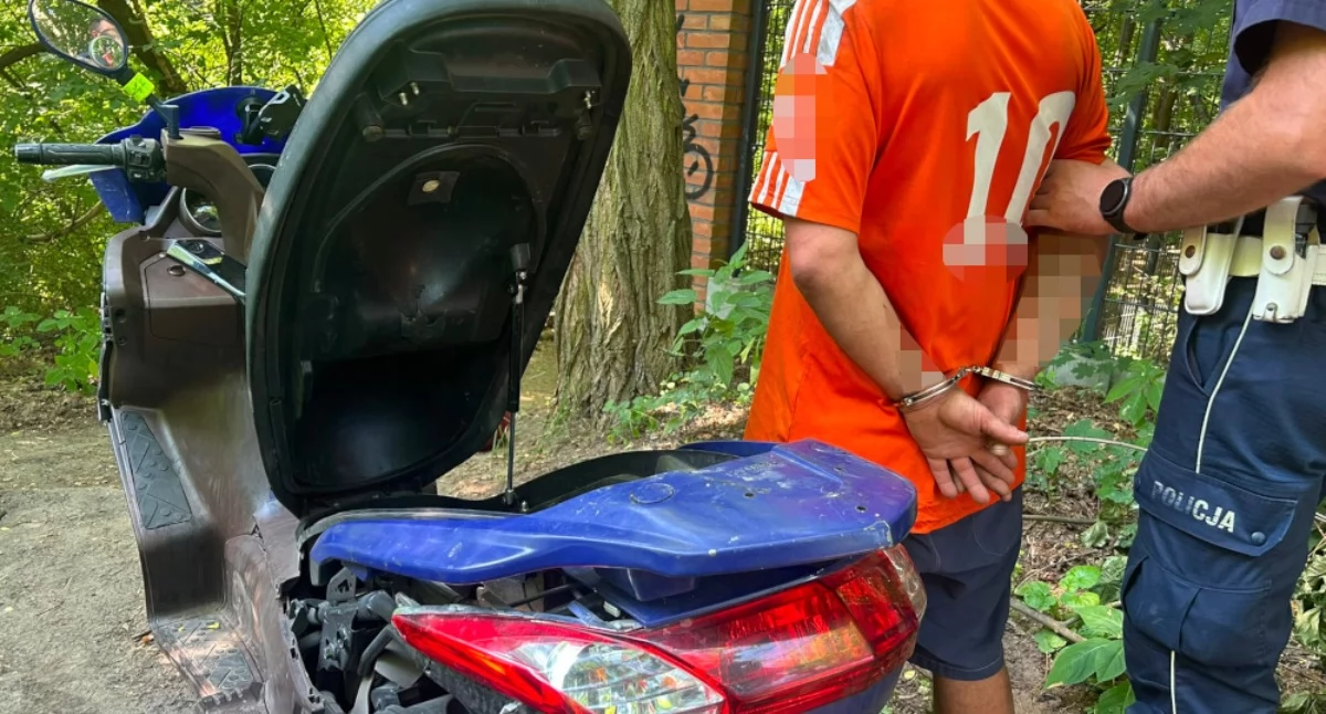 Motocyklista uciekał przed drogówką - miał wiele powodów. Fot. KPP Otwock