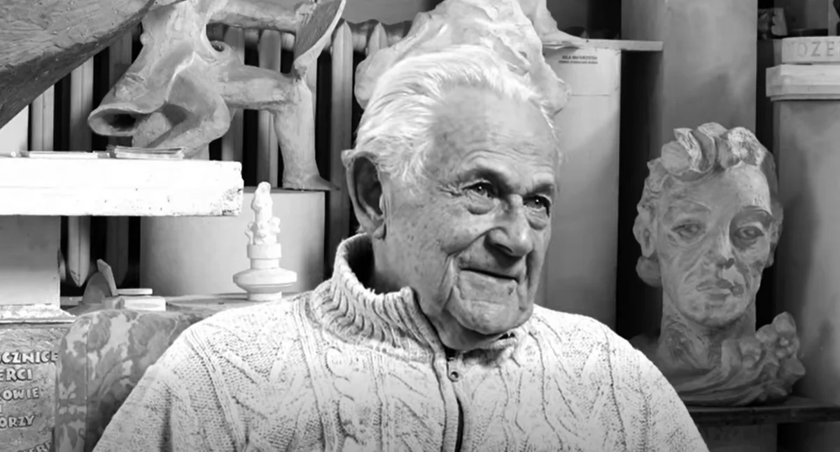 Ryszard Kozłowski. Fot. kadr z filmu - wywiadu z artystą dla Muzeum Józefa Piłsudskiego w Sulejówku