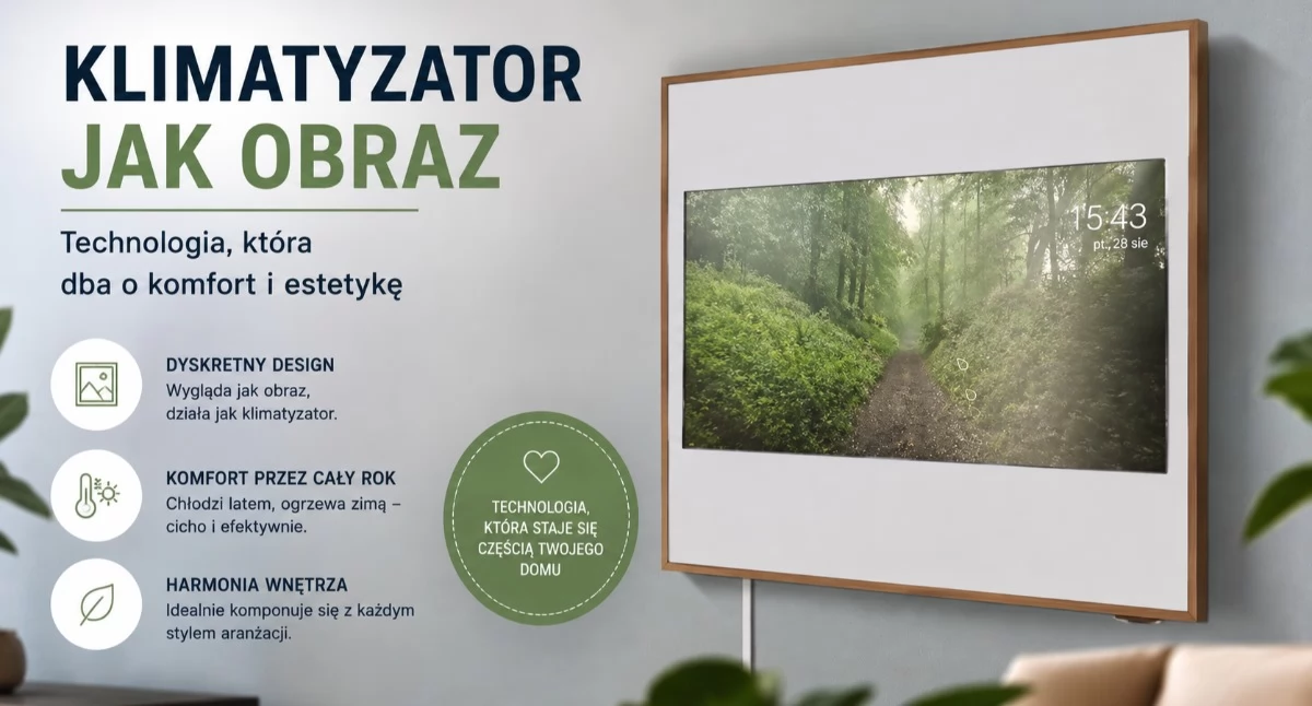 Biznes, Klimatyzator obraz Nowoczesna klimatyzacja która zdobi ścianę - zdjęcie, fotografia