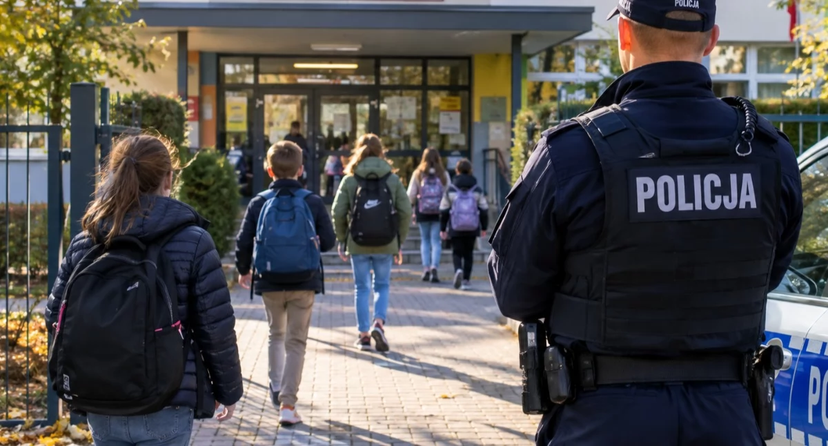 Policja prowadzi działania przy szkołach. Zdjęcie poglądowe