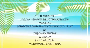 Twórcze warsztaty dla dzieci w Miejsko-Gminnej Bibliotece Publicznej w Osiecku!