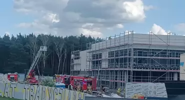 Pożar na budowie basenu w Otwocku