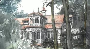 Świdermajer tuszem i akwarelą - wernisaż Pawła Rupniewskiego